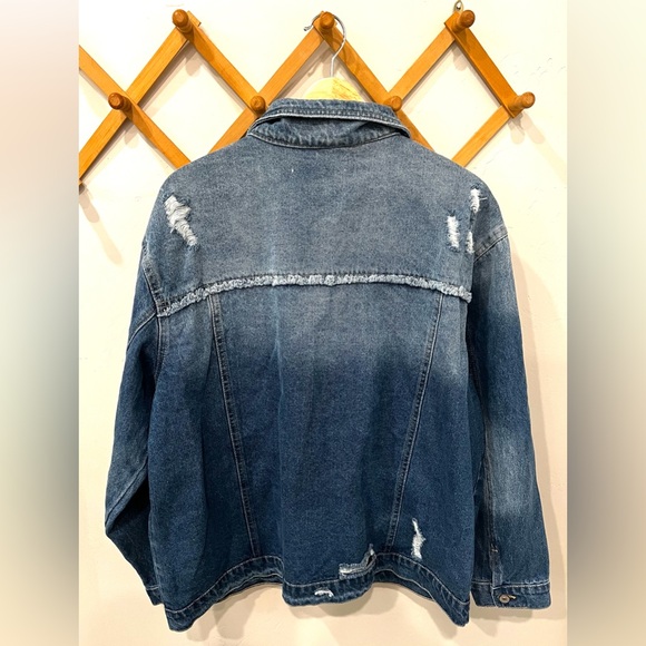 NWT Kancan Distressed Denim Jacket Size 2X - Picture 2 of 7